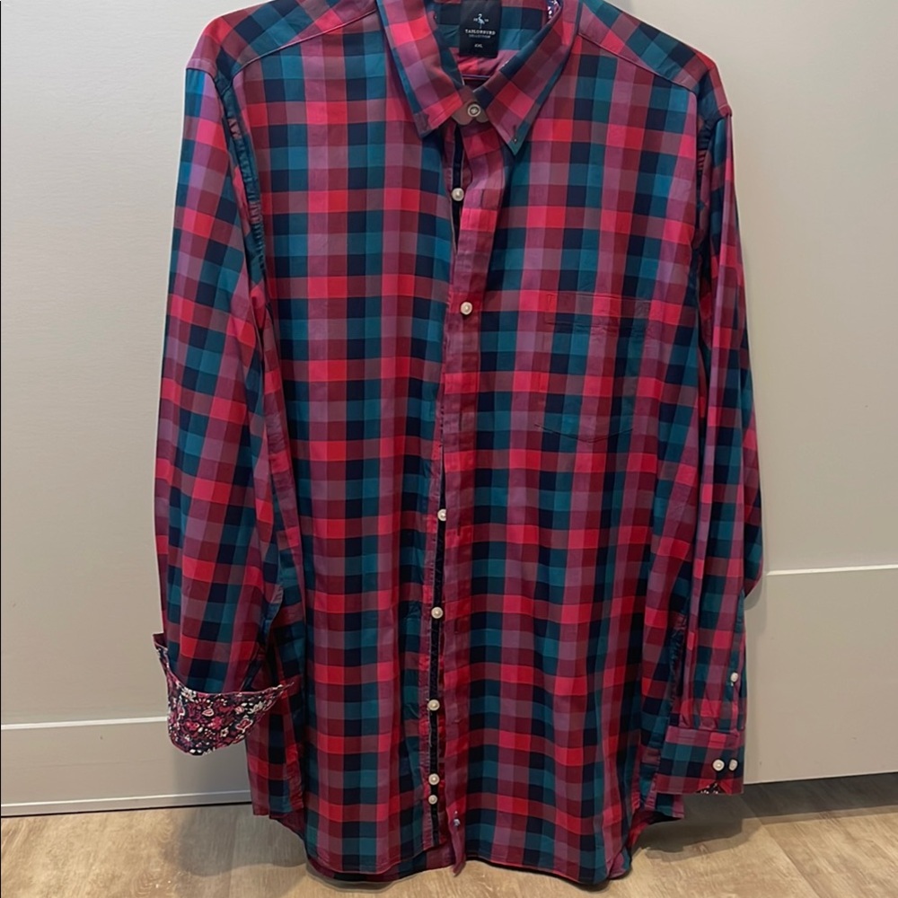 Men's Checkered Shirt - Red and Blue